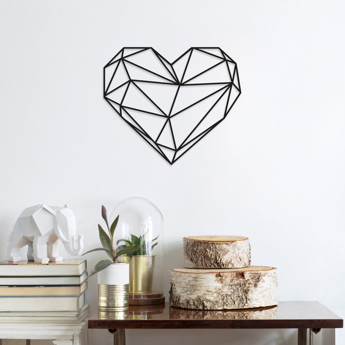 Wallity Corazón Escultura de Pared Negra Wallity Corazón Escultura de Pared Negra
